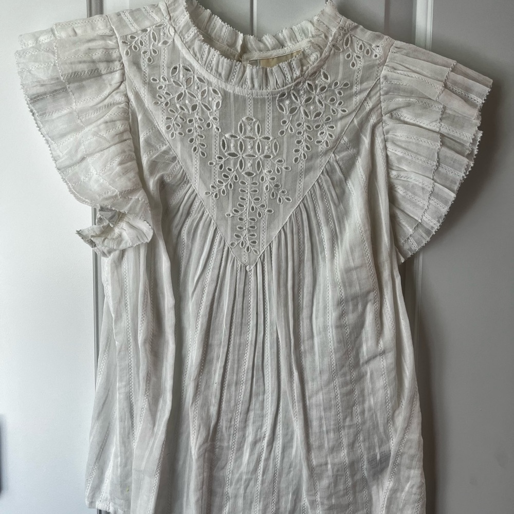 Women’s white eyelet top